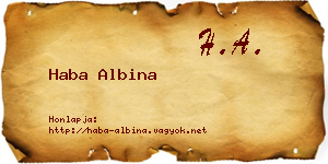 Haba Albina névjegykártya